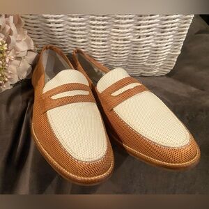 Vintage Claudia Ciuti Two-Tone Brown and Cream Penny Loafers